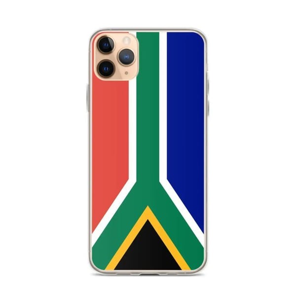 Mobilskal – Sydafrikas flagga – Kompatibel med iPhone 11 Pro Max – Mjuk fodral – Stötresistent och stötdämpande – Pixelforma