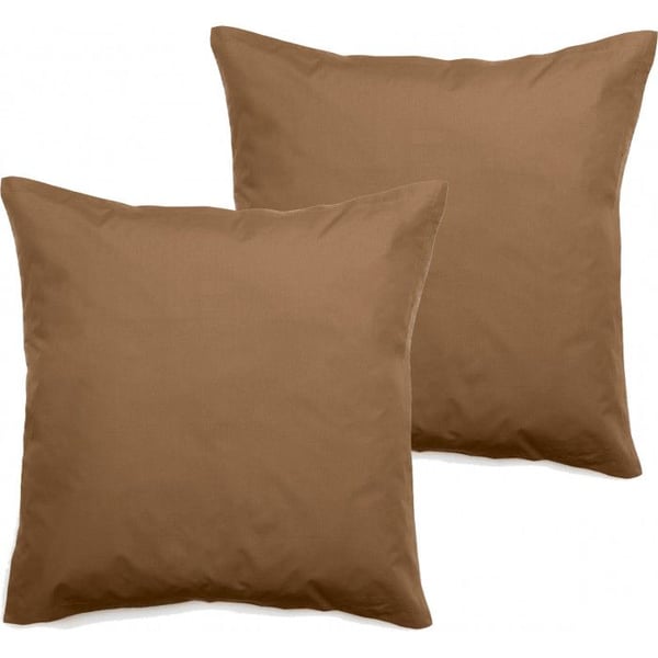Set med 2 örngott av kamskattad percale ren bomull, långa fibrer 80 trådar/cm² Vent du sud - Kognac - Set med 2 örngott 65 x