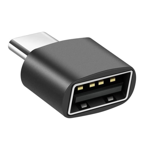 USB C till USB 2.0-adapter - AVIZAR - Överföringshastighet 480 Mbps - Aluminium - Svart