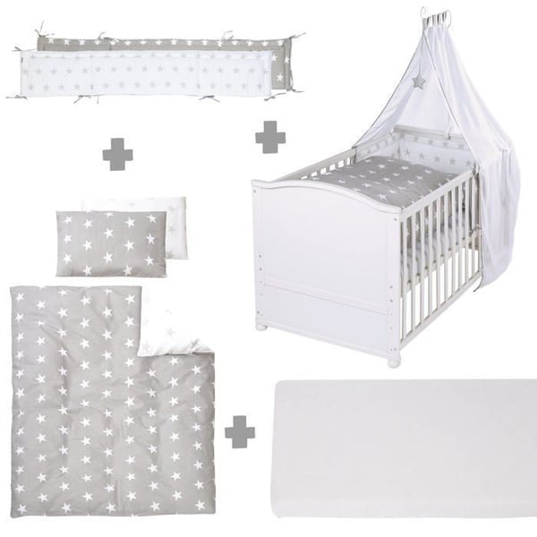 Lit évolutif ROBA Little Stars 70x140 cm - Vit - Med tillbehör