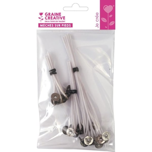 Stearinljus med fot - GRAINE CREATIVE - Paket 30 - 6/10/15 cm - 3 x 10 st - Fot ingår