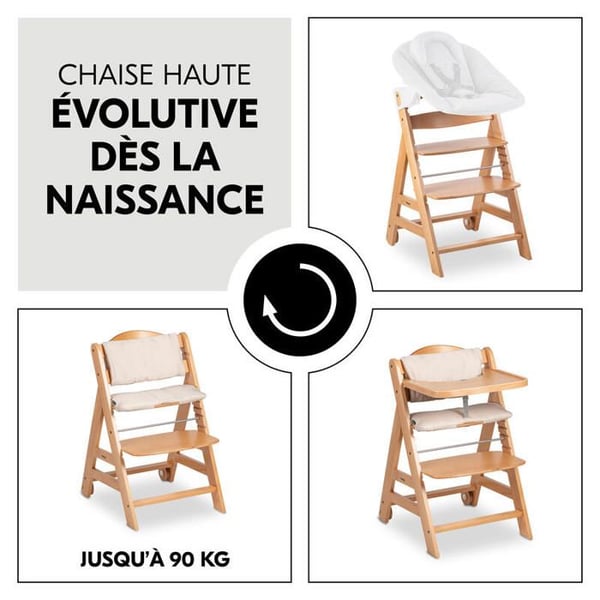 HAUCK - Beta+ Højstol i Naturligt Træ med tilbehør