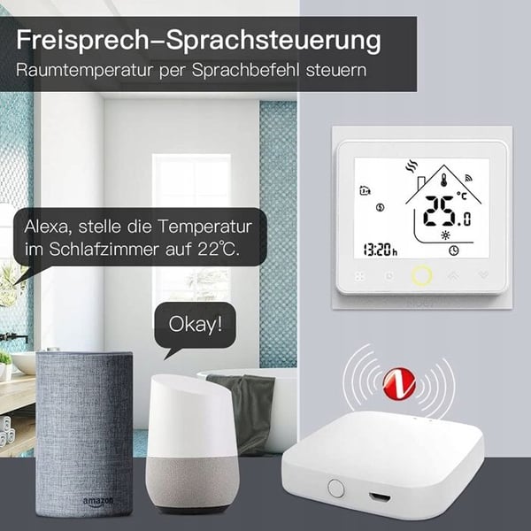 Termostat Zigbee - ARHATREYA - Programmerbar - Elektrisk Golvvärme - IP20