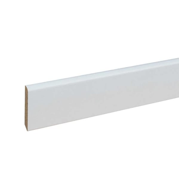PROVISTON MDF-sockel 6 x 45 x 2400 mm Vit att limma, klippa, skruva &amp; spikbelagd MDF-kärna 12 meter | 5 stycken