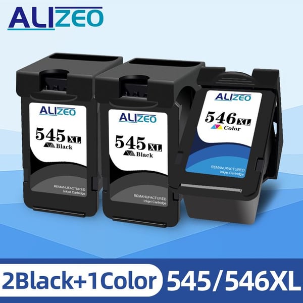 ALIZEO Kompatibel 545XL 545 XL PG545 CL 546 ersättningsbläckpatron för skrivare Canon IP2800 IP2850 MG2400 3 st