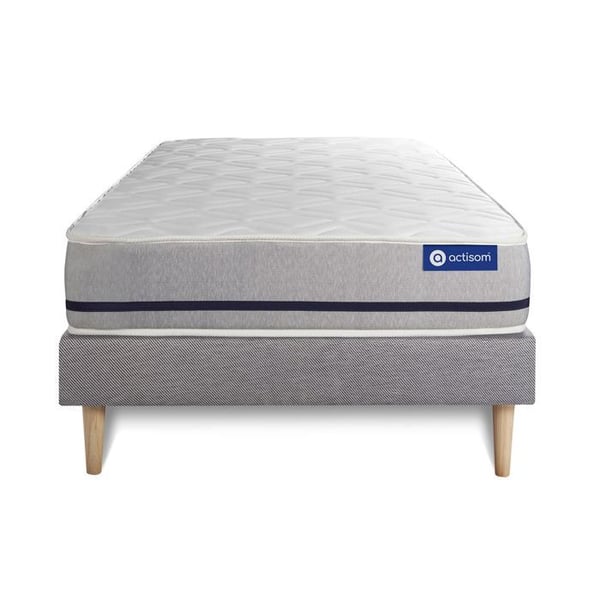 Sängset Madrass Sängbotten 90x190 cm - Grå Sängbotten (i kit) - Actiflex Soft