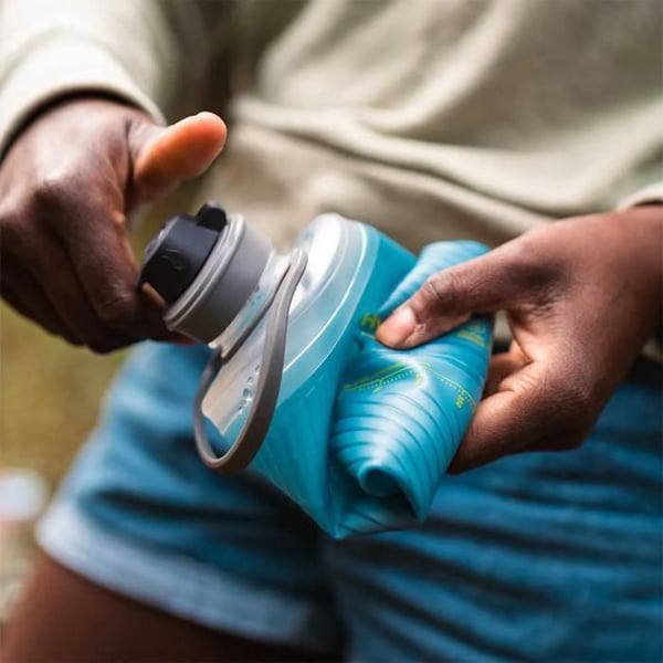 Fällbar vattenflaska - HYDRAPAK - Flux - 750 ml - Ultralätt - Blå Tahoe