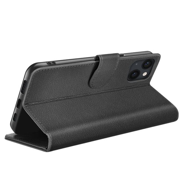 Plånboksfodral - ZANAÉ - iPhone 13 - Horisontellt Stöd - Magnetstängning - Svart