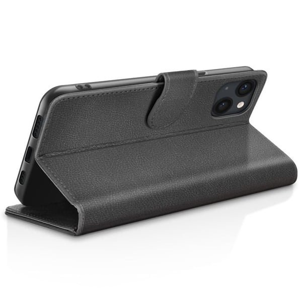 Plånboksfodral - ZANAÉ - iPhone 13 - Horisontellt Stöd - Magnetstängning - Svart