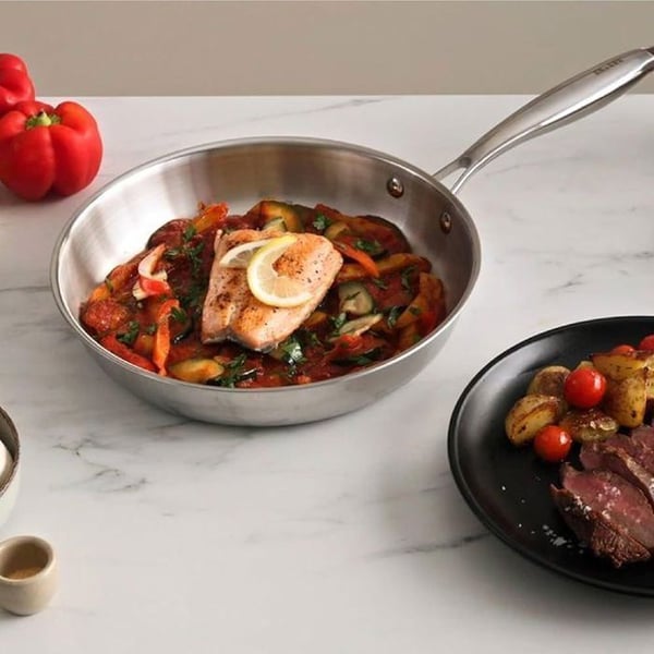 Stekpanna - Ibili - 652928 - 28 cm - Rostfritt stål - Induktionskompatibel - Utan non-stick beläggning