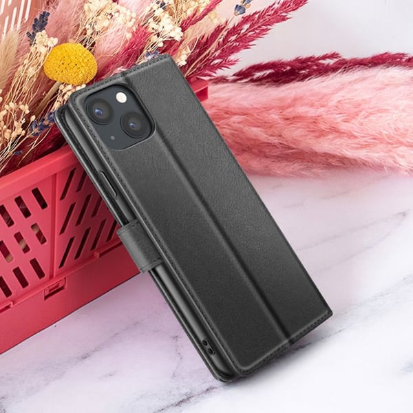 Plånboksfodral - ZANAÉ - iPhone 13 - Horisontellt Stöd - Magnetstängning - Svart