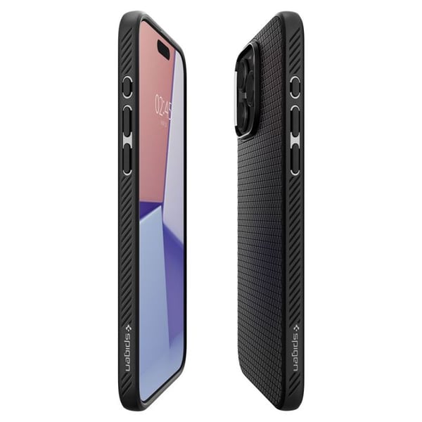 Coque til iPhone 15 Pro Max Liquid Air Spigen Sort Mat