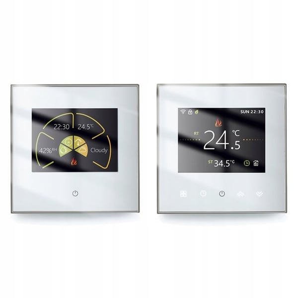 Termostat WiFi - ARHATREYA - BHT-2002 GALW - Golvvärme - Programmerbar - Svart/Vit