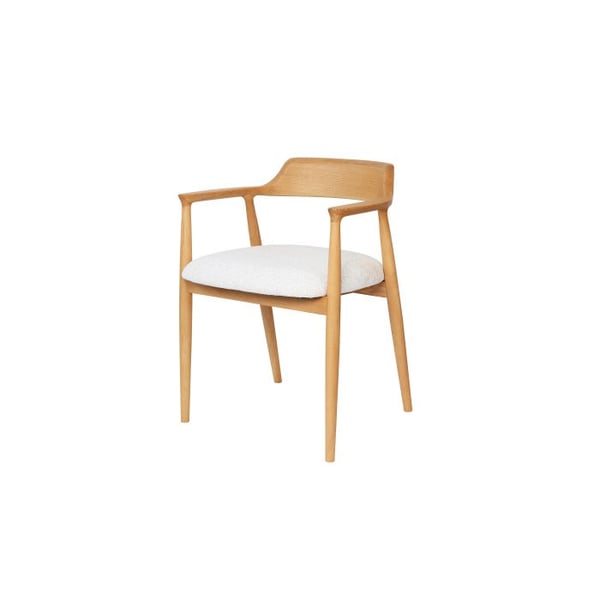 Stol - MUVOE - Kennedy - Hvid ask - Polstret sæde - Tidløst design