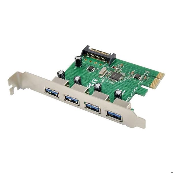USB-adapter - MicroConnect - PCIe 2.0 - USB 3.0 x 4 - Svart