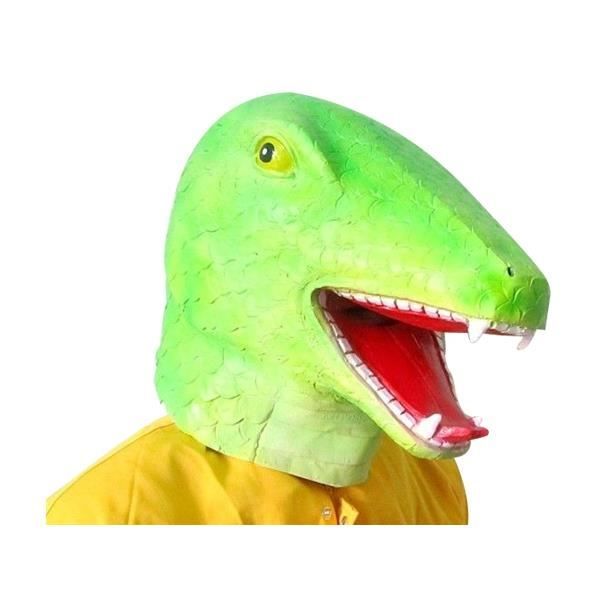 HA Dinosaur Mask - Fancy Dress Accessory för fest och kostym - Huvudfärg: Grön