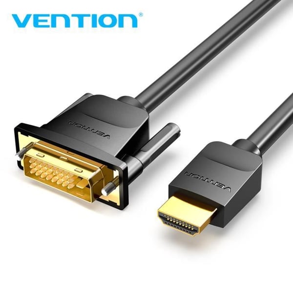 HDMI till DVI-kabel - VENTION - 2m - Bidirektionell - 1080P Full HD - Svart