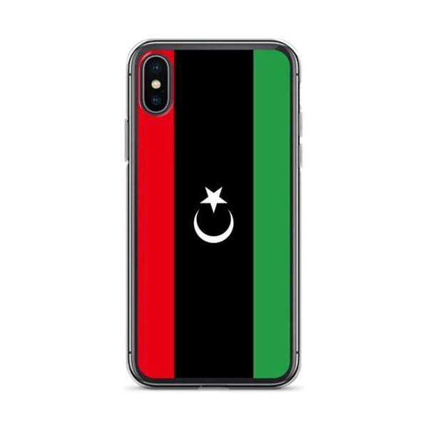 Mobilskal – Libyens flagga – Kompatibel med iPhone XS – Mjukt skydd – Slitstarkt och stöttåligt – Silikon – Pixelforma