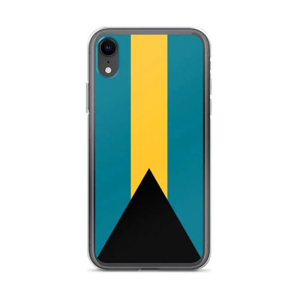 Telefonfodral – Bahamasflagga – Kompatibel med iPhone XR – Mjuk hylsa – Slitstark och stöttålig – Silikon – Pixelforma