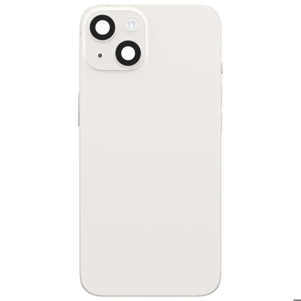 Helt chassi för iPhone 14 med baksida och kameralinser vit