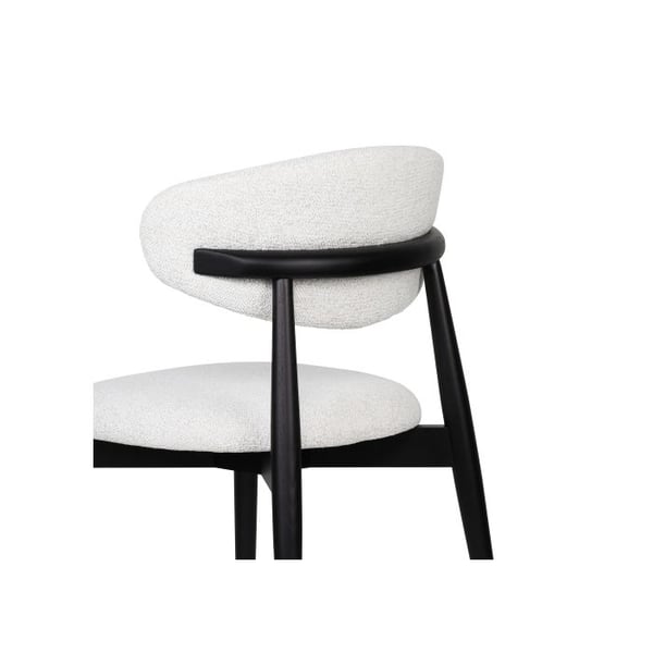 Træstol - MUVOE - Daisy - Sæt af 2 - Polstret - Moderne design - Sort/Hvid