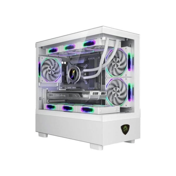 Caja Keep Out XC-301W Micro-ATX/ITX Vit Råglas Templat ARGB 420mm GPU