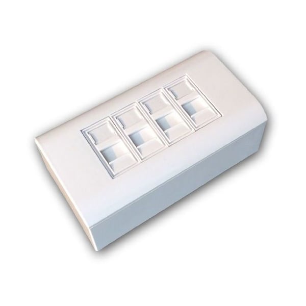 Datakom, CAT5E, STP, 4x RJ45, för montering i gips och infälld