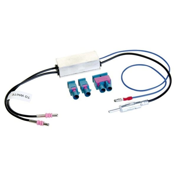 VW 2x Fakra > DIN > 2x Fakra/dubbel Fakra antennadapter
