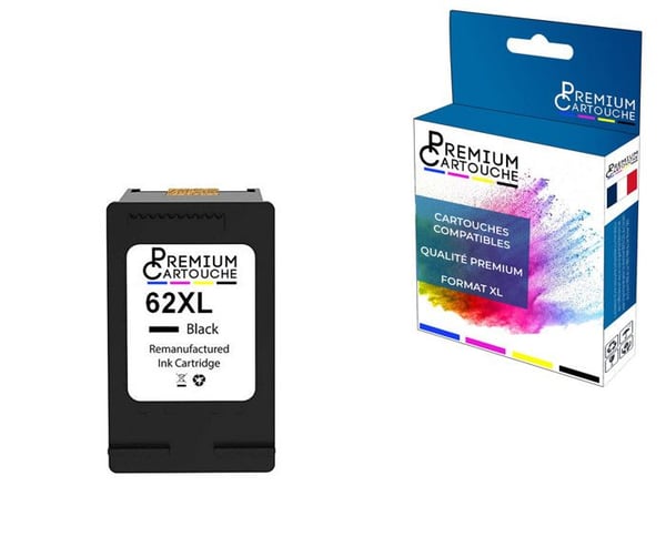 PREMIUM KASSETT - 1 kompatibel kassett för HP 62 XL svart HP DeskJet Ink Advantage 5645 Envy 5540 serie 5540 e-All-in-One