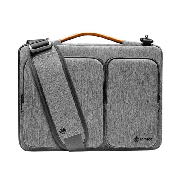 Husväska med axelrem - TOMTOC - MacBook Pro 16 2021 - Grå - Canvas - Unisex