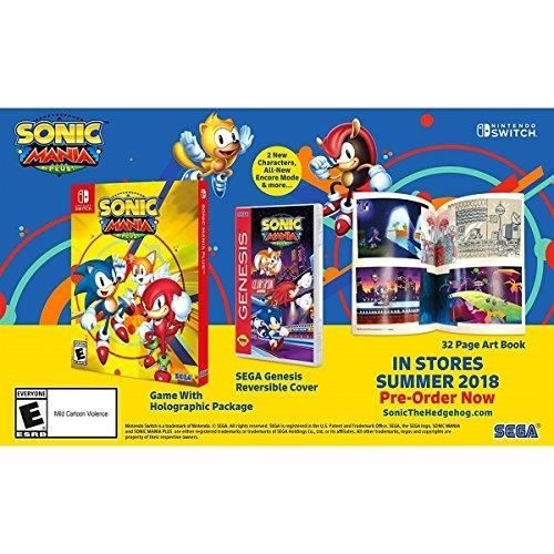 Videospel - SEGA - SONIC MANIA PLUS - Holografisk omslag - Vändbar omslagsbild - Artbook 32 sidor Videospel - SEGA - SONIC MANIA PLUS - Holografisk omslag - Vändbar omslagsbild - Artbook 32 sidor