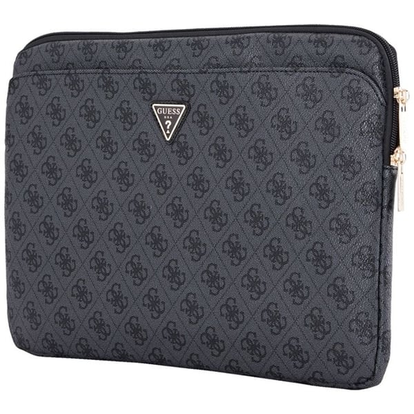 Housse Guess 4G zippad med triangulärt logo för bärbar dator 14" (svart)