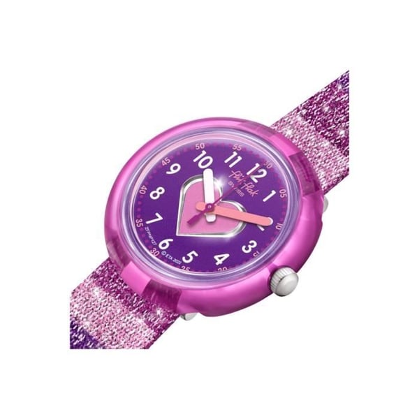 Klocka - FLIK FLAK - STRIPY GLITTER - 32mm - Vattentät 30 Atm - Återvunnet PET-band