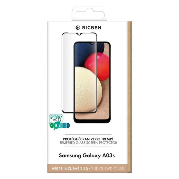Skydd - Bigben - Samsung G A03s - Härdat glas 2.5D - Rep-resistant - Lätt installation