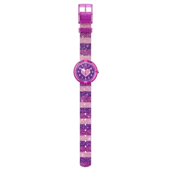 Klocka - FLIK FLAK - STRIPY GLITTER - 32mm - Vattentät 30 Atm - Återvunnet PET-band