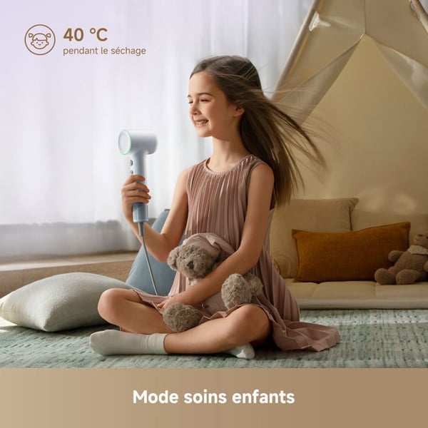 DREAME Mini Hårtork med Hög Hastighet, 270 g, Motor 100 000 varv/min, Snabbtorkning, 5 Anpassade Lägen