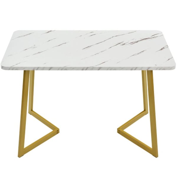 Spisestuebord - 117 cm - 4 sorte velourstole - Gyldne ben - Moderne design