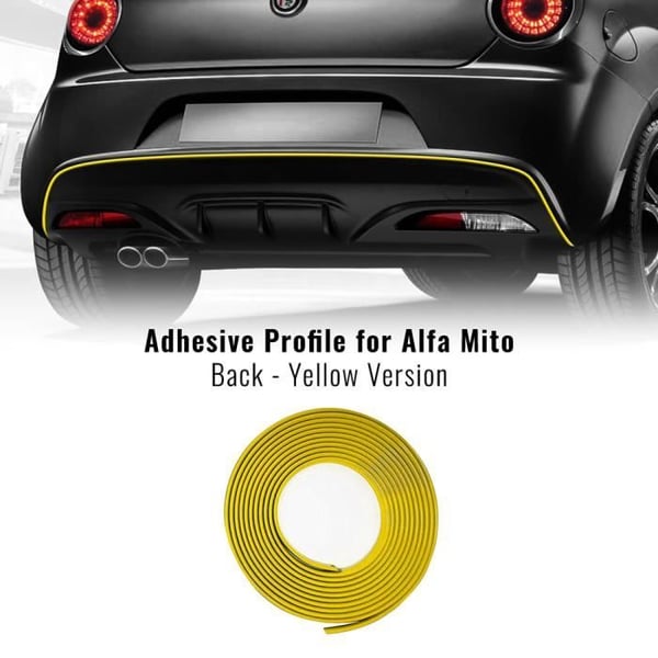 Profil Adhésif Postérieur - Alfa Romeo - Mito - Gul - 1 Servett Easy Cleaner Pro - Hög Kvalitet