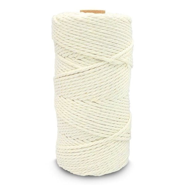 MégaCréa DIY - Makramégarn i bomull 3 mm Spole 100 m