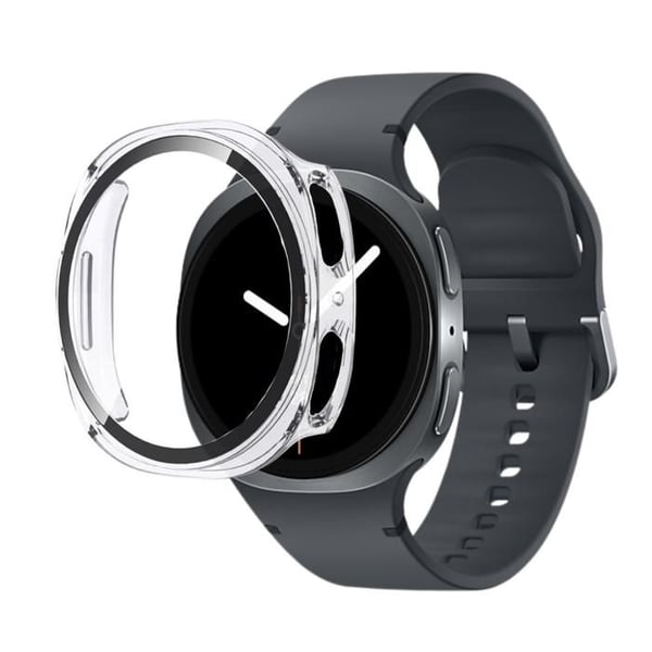 Coque kompatibel med Samsung Galaxy Watch 8 44mm - Hårt skydd transparent fodral med härdat glas Phonillico®
