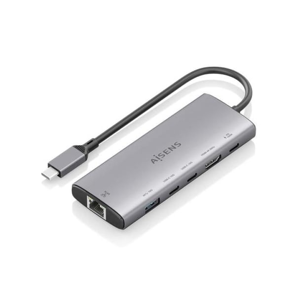 Dockning USB-C - AISENS - ASUC-6P030-GR - 6 i 1 - HDMI, RJ45, USB-A - Aluminium Grå Dockning USB-C - AISENS - ASUC-6P030-GR - 6 i 1 - HDMI, RJ45, USB-A - Aluminium Grå