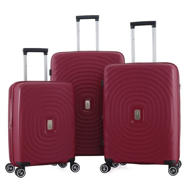 3-pack av utsträckbara hårda resväskor Trolley Polykarbonat - LYS Paris 2401/3 - Röd