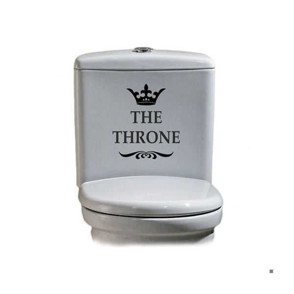 Klistermärke för toalett i självhäftande vinyl The Throne