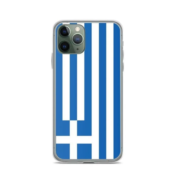 Telefonfodral – Greklandsflagga – Kompatibel med iPhone 11 Pro – Mjuk Fodral – Slitstark och Stötsäker - Silikon - Pixelforma