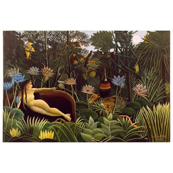 Legendarte - Målning, Tryck på duk - Drömmen Henri Rousseau cm. 80x120
