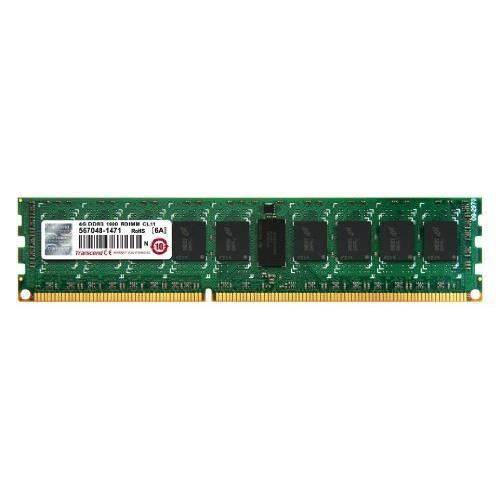 Transcend DDR3 4GB DIMM 240-pin 1600MHz PC3-12800 CL11 1,5V ECC RAM-minne