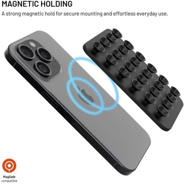 Mobiltelefonstøtte - FIXED - MagMate - Sugekopper - Vægbeslag - Magnetisk