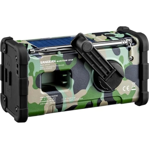 Radio DAB Kannettava - Sangean - Dab Survivor - Vihreä Camouflage - Bluetooth - Sisäänrakennettu Akka