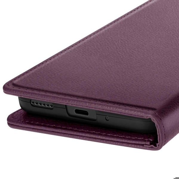 Plånboksfodral - AVIZAR - Xiaomi Redmi 15C - Mörk lila - Konstläder - Magnetstängning