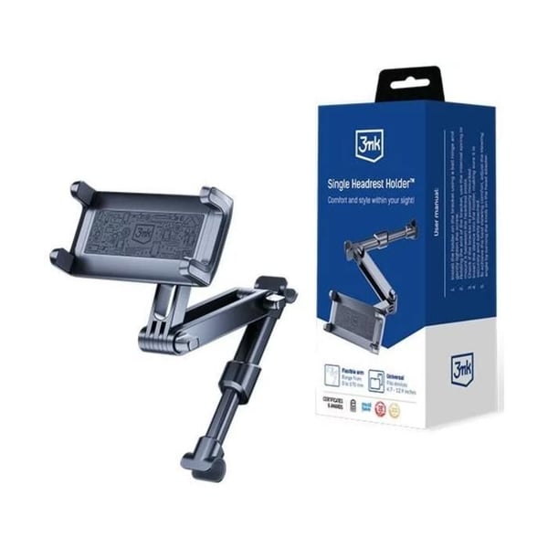 Support huvudstöd - 3MK - Enkelt huvudstöd - Svart - Stöd för telefon/surfplatta - Bilaccessoar